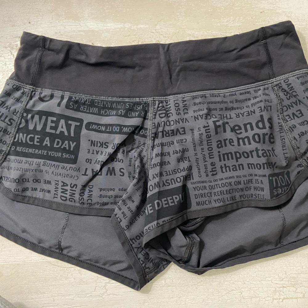 Lululemon black running shorts